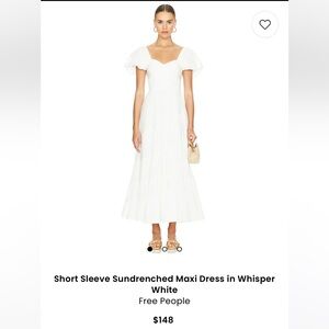 Free People Sundrenched Maxi Dress in White size small